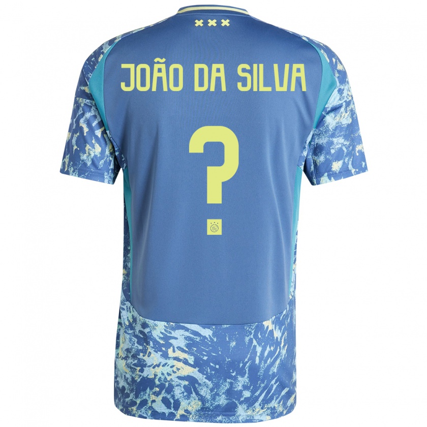 Kandiny Niño Camiseta Miguel João Da Silva #0 Gris Azul Amarillo 2ª Equipación 2024/25 La Camisa Chile