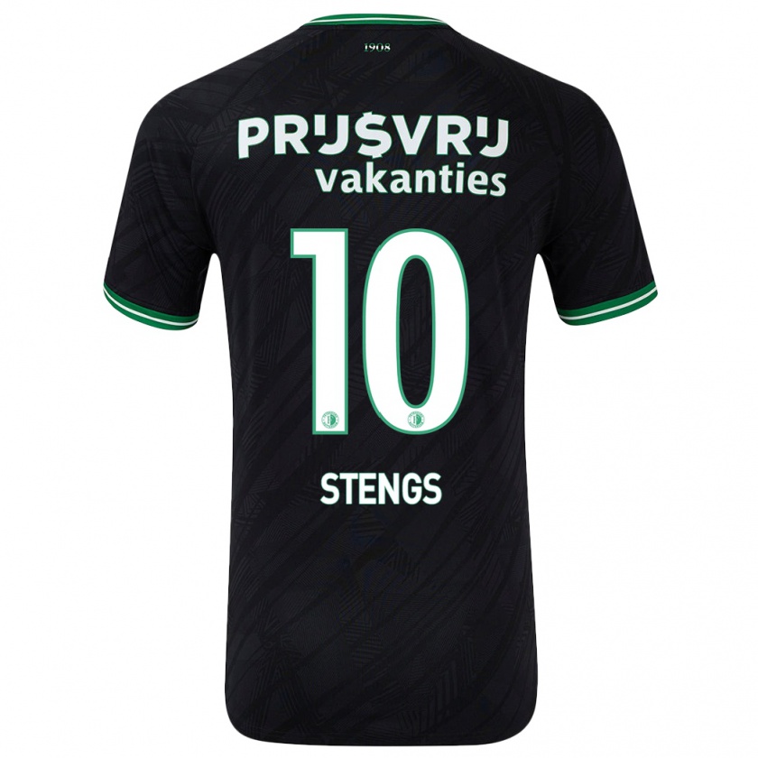 Kandiny Niño Camiseta Calvin Stengs #10 Negro Verde 2ª Equipación 2024/25 La Camisa Chile