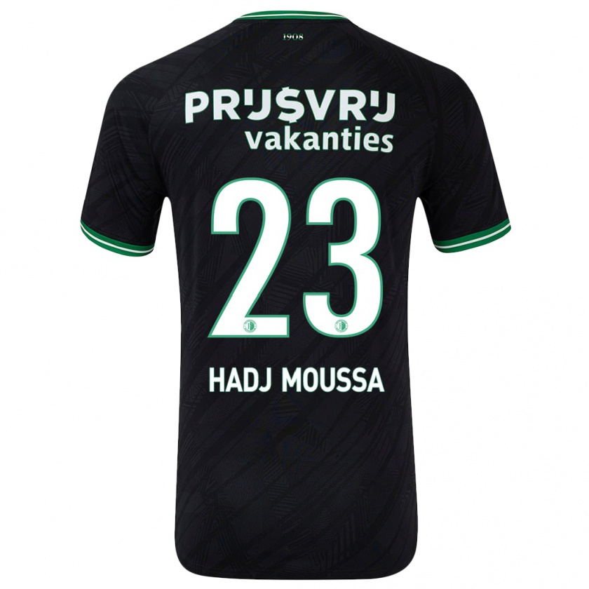 Kandiny Niño Camiseta Anis Hadj Moussa #23 Negro Verde 2ª Equipación 2024/25 La Camisa Chile