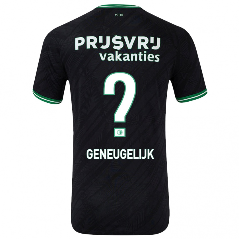 Kandiny Niño Camiseta Ivar Geneugelijk #0 Negro Verde 2ª Equipación 2024/25 La Camisa Chile