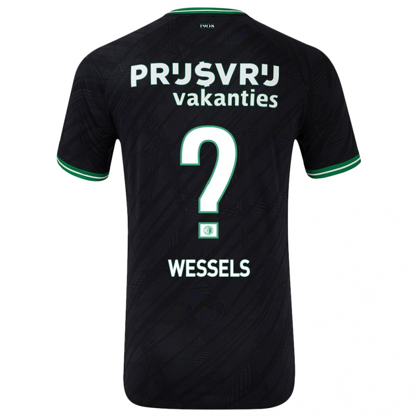 Kandiny Niño Camiseta Tijme Wessels #0 Negro Verde 2ª Equipación 2024/25 La Camisa Chile