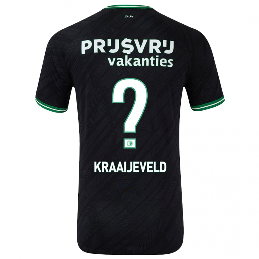 Kandiny Niño Camiseta Thijs Kraaijeveld #0 Negro Verde 2ª Equipación 2024/25 La Camisa Chile