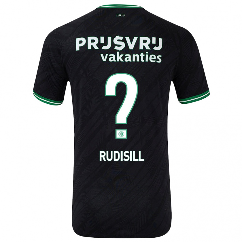 Kandiny Niño Camiseta Paulo Rudisill #0 Negro Verde 2ª Equipación 2024/25 La Camisa Chile