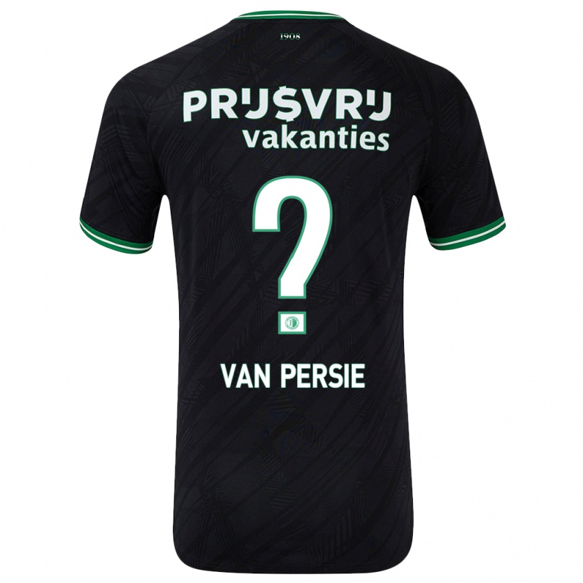 Kandiny Niño Camiseta Shaqueel Van Persie #0 Negro Verde 2ª Equipación 2024/25 La Camisa Chile