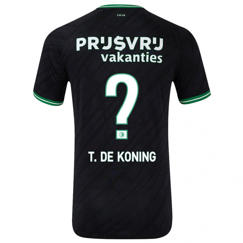 Kandiny Niño Camiseta Tim De Koning #0 Negro Verde 2ª Equipación 2024/25 La Camisa Chile