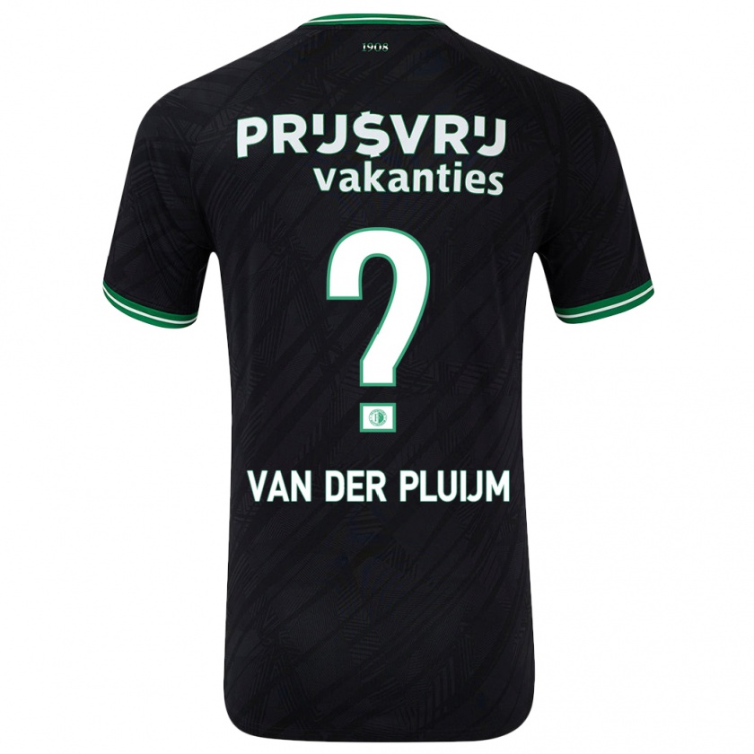 Kandiny Niño Camiseta Marvin Van Der Pluijm #0 Negro Verde 2ª Equipación 2024/25 La Camisa Chile