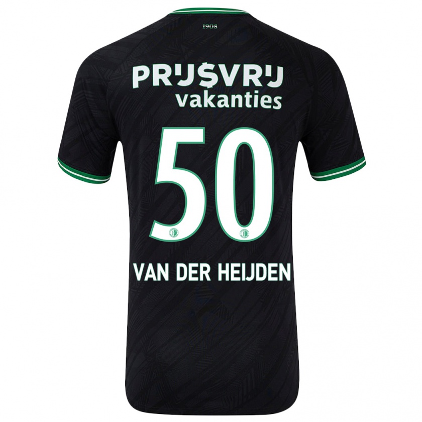 Kandiny Niño Camiseta Délano Van Der Heijden #50 Negro Verde 2ª Equipación 2024/25 La Camisa Chile