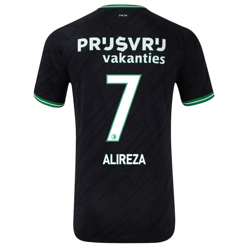 Kandiny Niño Camiseta Alireza Jahanbakhsh #7 Negro Verde 2ª Equipación 2024/25 La Camisa Chile