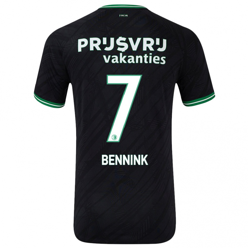 Kandiny Niño Camiseta Maxime Bennink #7 Negro Verde 2ª Equipación 2024/25 La Camisa Chile