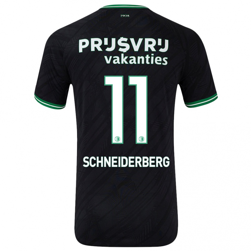 Kandiny Niño Camiseta July Schneiderberg #11 Negro Verde 2ª Equipación 2024/25 La Camisa Chile