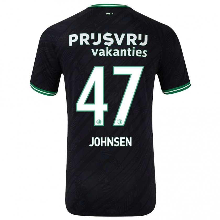 Kandiny Niño Camiseta Mikael Torset Johnsen #47 Negro Verde 2ª Equipación 2024/25 La Camisa Chile