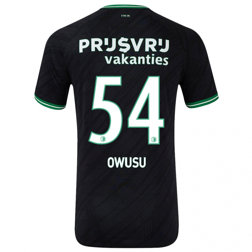 Kandiny Niño Camiseta Denzel Owusu #54 Negro Verde 2ª Equipación 2024/25 La Camisa Chile