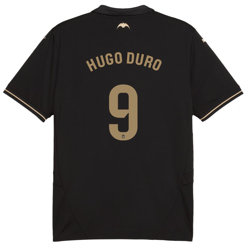 Kandiny Niño Camiseta Hugo Duro #9 Negro 2ª Equipación 2024/25 La Camisa Chile