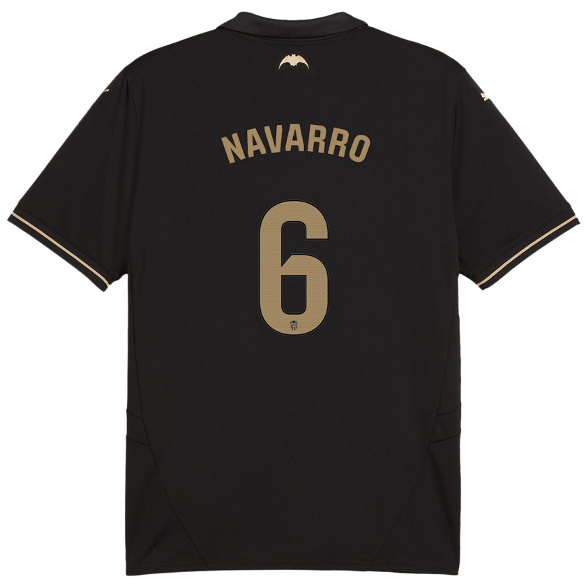 Kandiny Niño Camiseta Javi Navarro #6 Negro 2ª Equipación 2024/25 La Camisa Chile