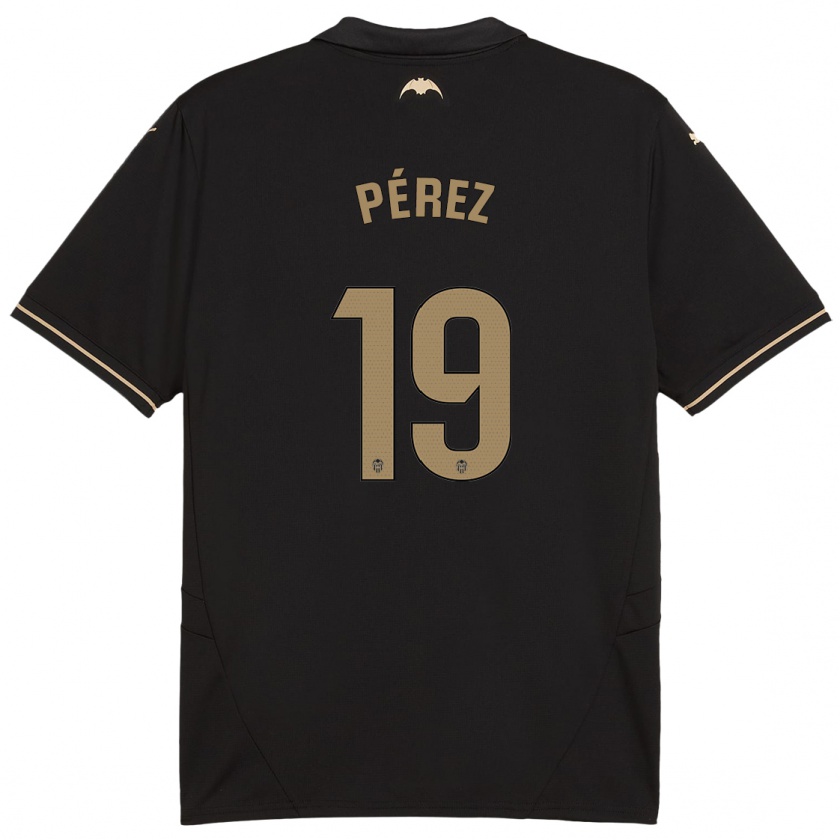 Kandiny Niño Camiseta Joselu Pérez #19 Negro 2ª Equipación 2024/25 La Camisa Chile