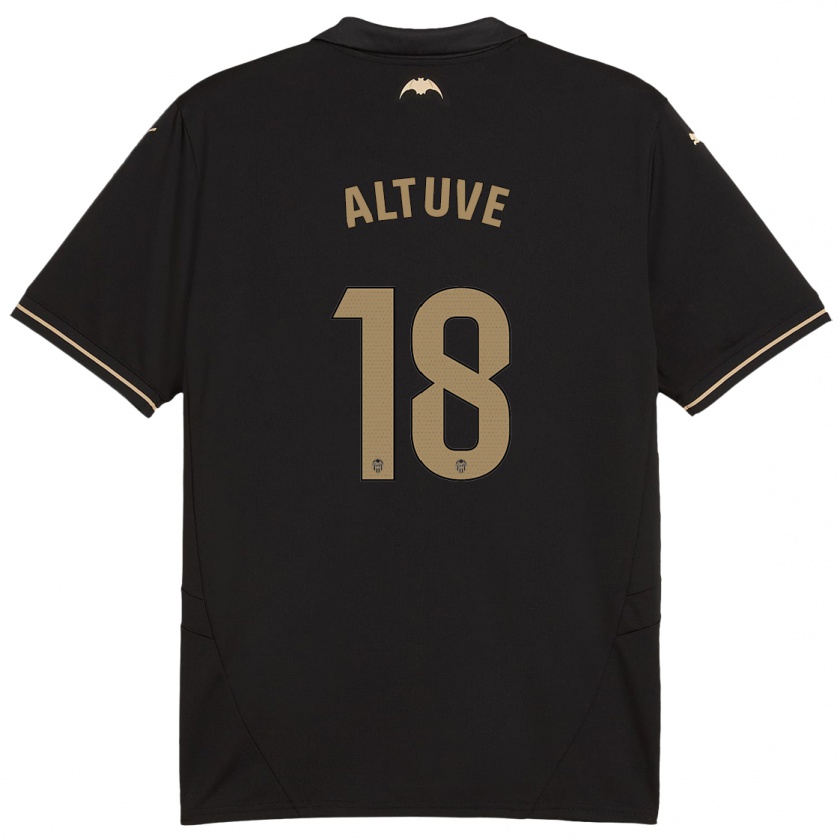 Kandiny Niño Camiseta Oriana Altuve #18 Negro 2ª Equipación 2024/25 La Camisa Chile