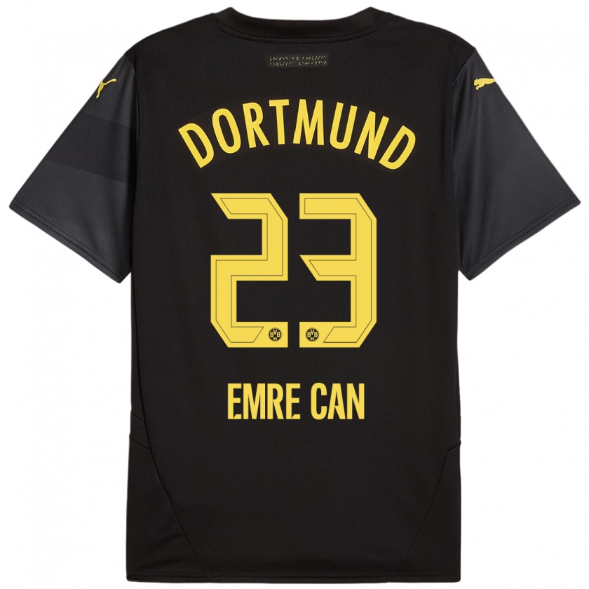 Kandiny Niño Camiseta Emre Can #23 Negro Amarillo 2ª Equipación 2024/25 La Camisa Chile