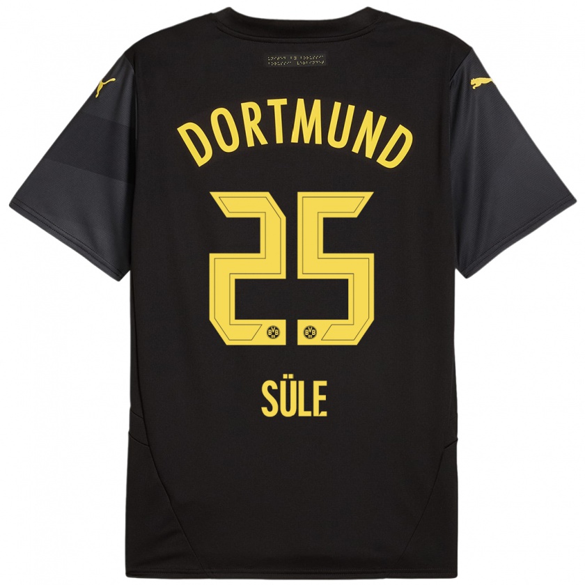 Kandiny Niño Camiseta Niklas Süle #25 Negro Amarillo 2ª Equipación 2024/25 La Camisa Chile