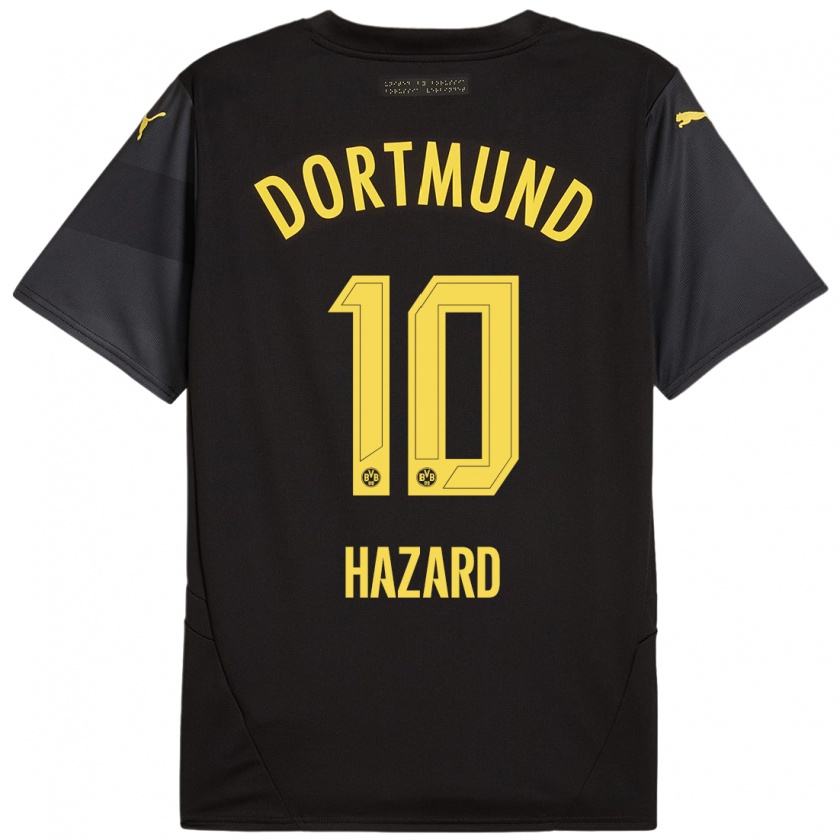 Kandiny Niño Camiseta Thorgan Hazard #10 Negro Amarillo 2ª Equipación 2024/25 La Camisa Chile