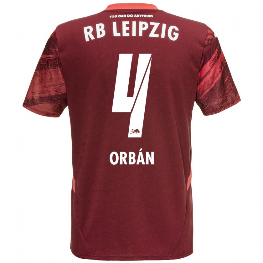 Kandiny Niño Camiseta Willi Orbán #4 Borgoña 2ª Equipación 2024/25 La Camisa Chile