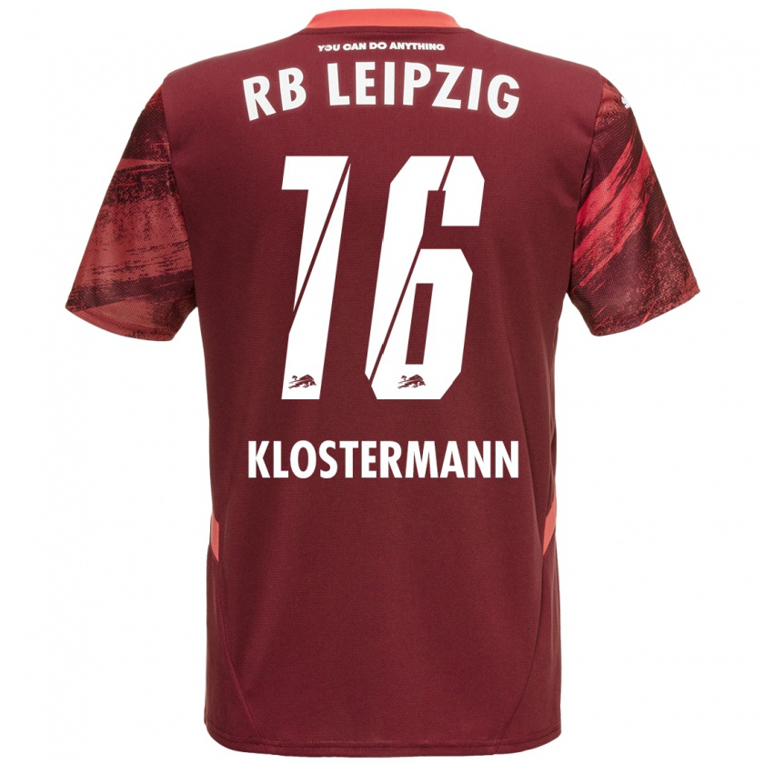 Kandiny Niño Camiseta Lukas Klostermann #16 Borgoña 2ª Equipación 2024/25 La Camisa Chile