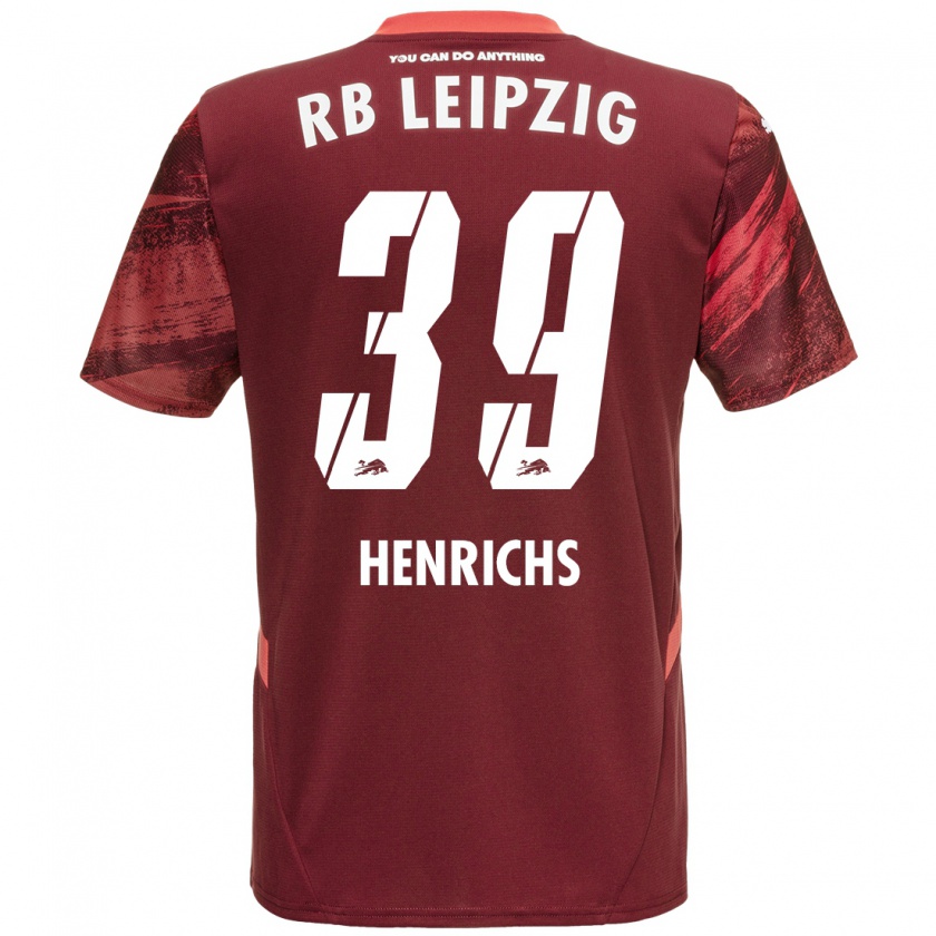 Kandiny Niño Camiseta Benjamin Henrichs #39 Borgoña 2ª Equipación 2024/25 La Camisa Chile