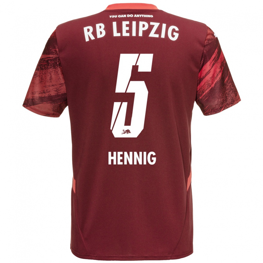 Kandiny Niño Camiseta Lenny Hennig #5 Borgoña 2ª Equipación 2024/25 La Camisa Chile