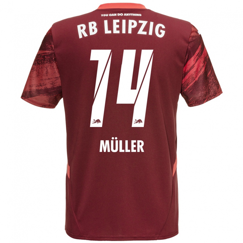 Kandiny Niño Camiseta Hannes Müller #14 Borgoña 2ª Equipación 2024/25 La Camisa Chile