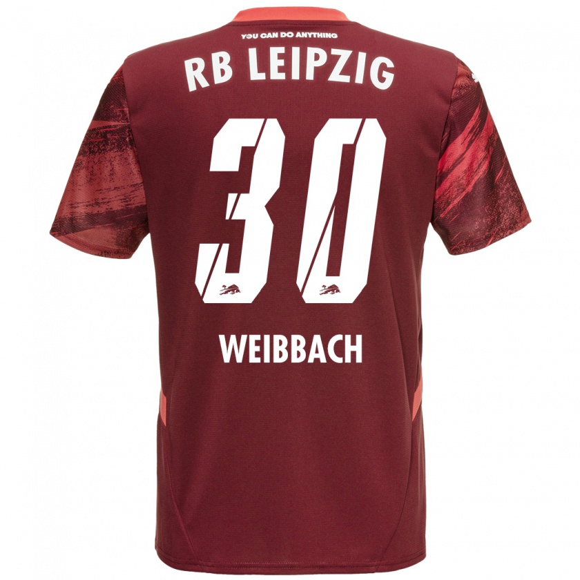 Kandiny Niño Camiseta Noah Weißbach #30 Borgoña 2ª Equipación 2024/25 La Camisa Chile