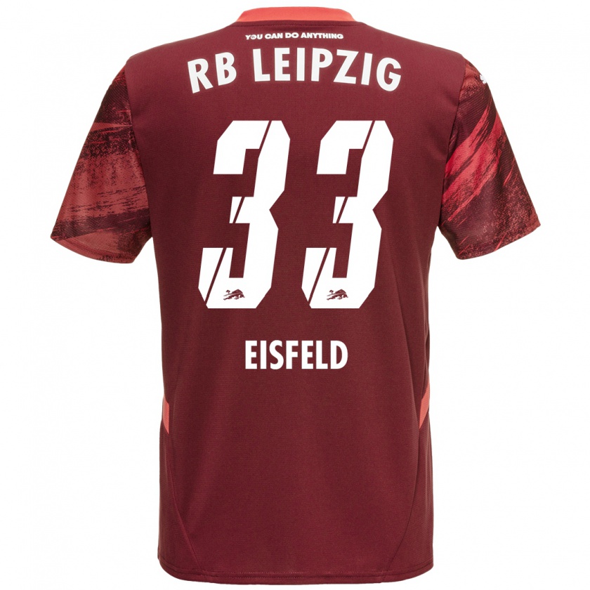 Kandiny Niño Camiseta Tom Eisfeld #33 Borgoña 2ª Equipación 2024/25 La Camisa Chile