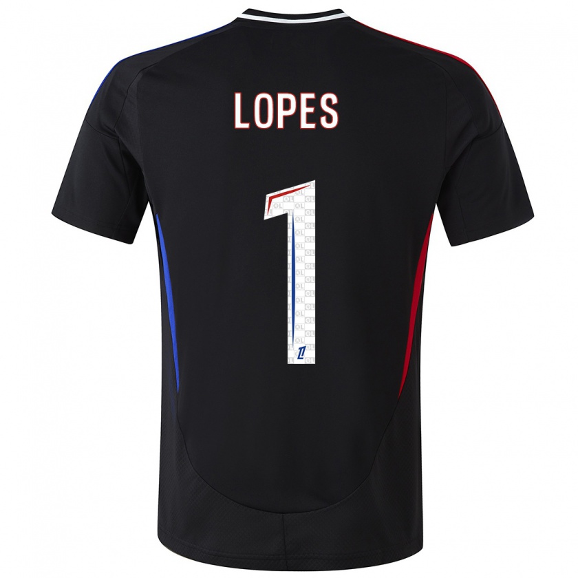 Kandiny Niño Camiseta Anthony Lopes #1 Negro 2ª Equipación 2024/25 La Camisa Chile