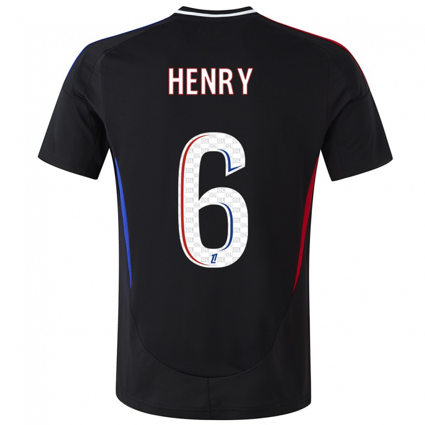 Kandiny Niño Camiseta Amandine Henry #6 Negro 2ª Equipación 2024/25 La Camisa Chile