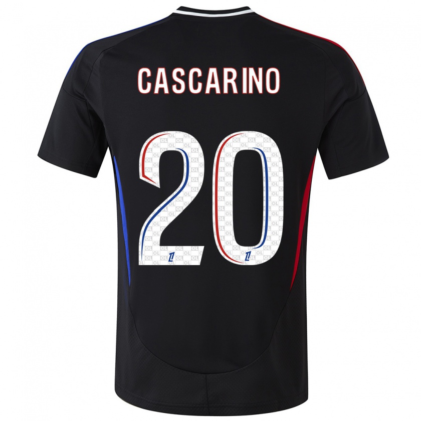 Kandiny Niño Camiseta Delphine Cascarino #20 Negro 2ª Equipación 2024/25 La Camisa Chile