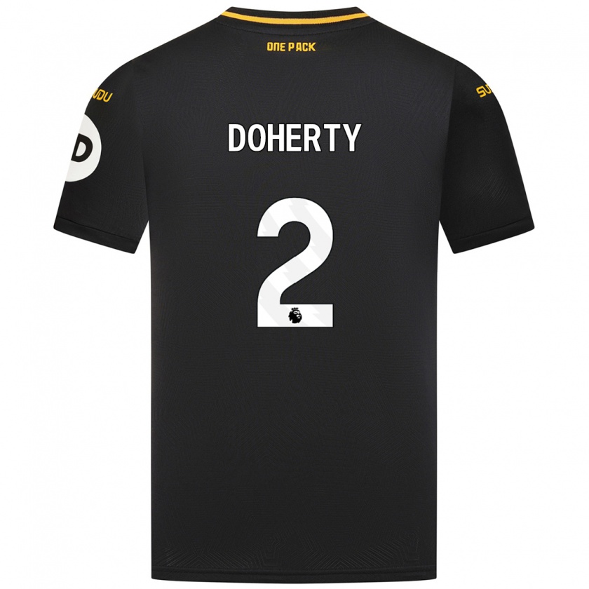 Kandiny Niño Camiseta Matt Doherty #2 Negro 2ª Equipación 2024/25 La Camisa Chile