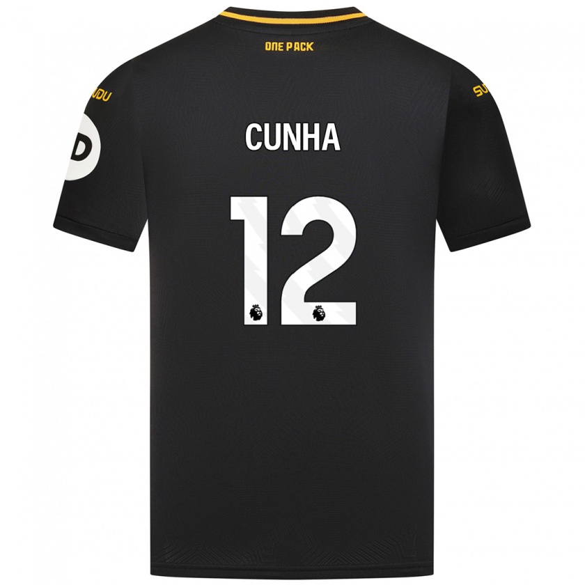 Kandiny Niño Camiseta Matheus Cunha #12 Negro 2ª Equipación 2024/25 La Camisa Chile