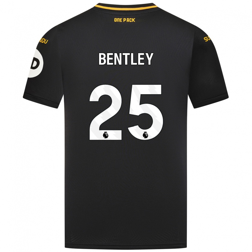 Kandiny Niño Camiseta Daniel Bentley #25 Negro 2ª Equipación 2024/25 La Camisa Chile