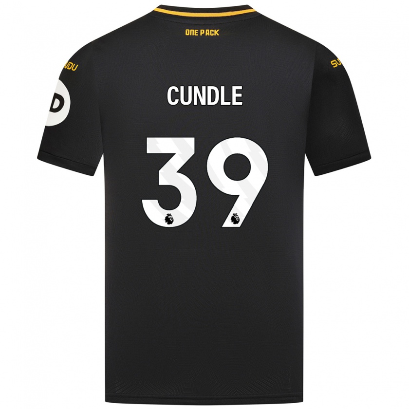 Kandiny Niño Camiseta Luke Cundle #39 Negro 2ª Equipación 2024/25 La Camisa Chile