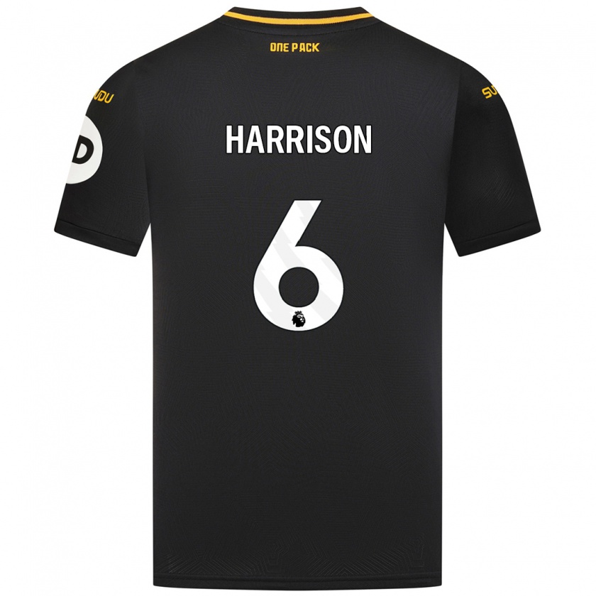 Kandiny Niño Camiseta Lexie Harrison #6 Negro 2ª Equipación 2024/25 La Camisa Chile