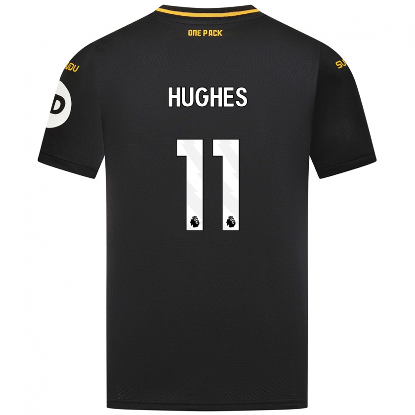 Kandiny Niño Camiseta Amber Hughes #11 Negro 2ª Equipación 2024/25 La Camisa Chile