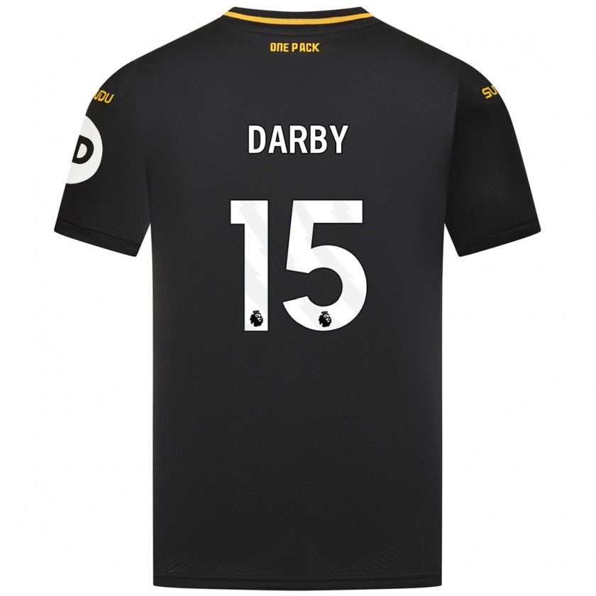 Kandiny Niño Camiseta Kelly Darby #15 Negro 2ª Equipación 2024/25 La Camisa Chile