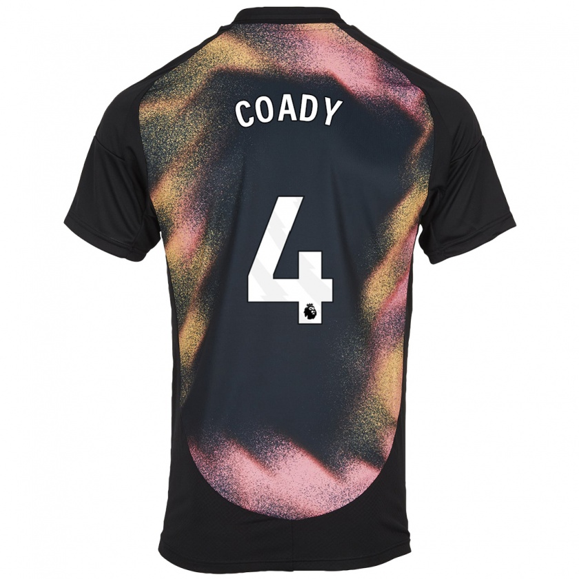 Kandiny Niño Camiseta Conor Coady #4 Negro Blanco 2ª Equipación 2024/25 La Camisa Chile