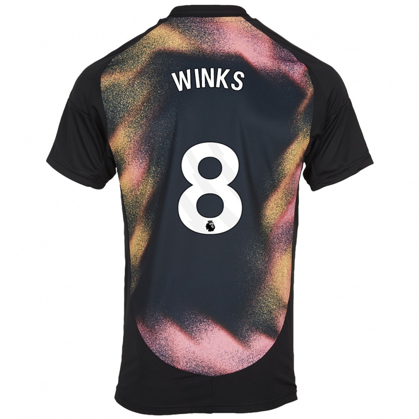 Kandiny Niño Camiseta Harry Winks #8 Negro Blanco 2ª Equipación 2024/25 La Camisa Chile