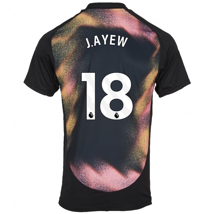 Kandiny Niño Camiseta Jordan Ayew #18 Negro Blanco 2ª Equipación 2024/25 La Camisa Chile