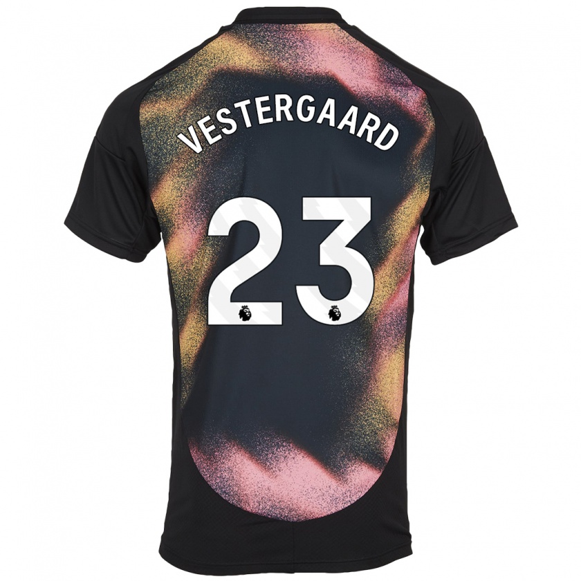 Kandiny Niño Camiseta Jannik Vestergaard #23 Negro Blanco 2ª Equipación 2024/25 La Camisa Chile