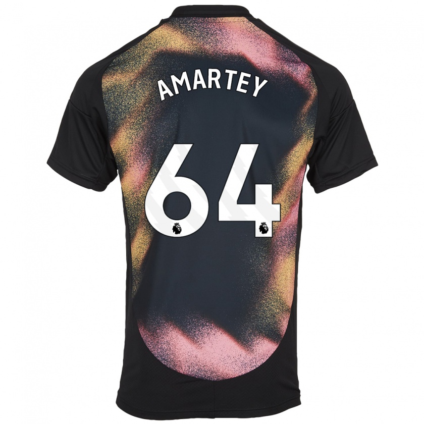 Kandiny Niño Camiseta Bobby Amartey #64 Negro Blanco 2ª Equipación 2024/25 La Camisa Chile