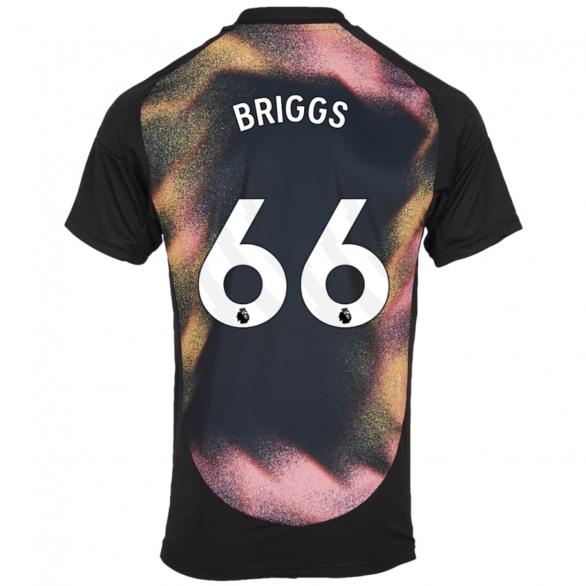 Kandiny Niño Camiseta Logan Briggs #66 Negro Blanco 2ª Equipación 2024/25 La Camisa Chile