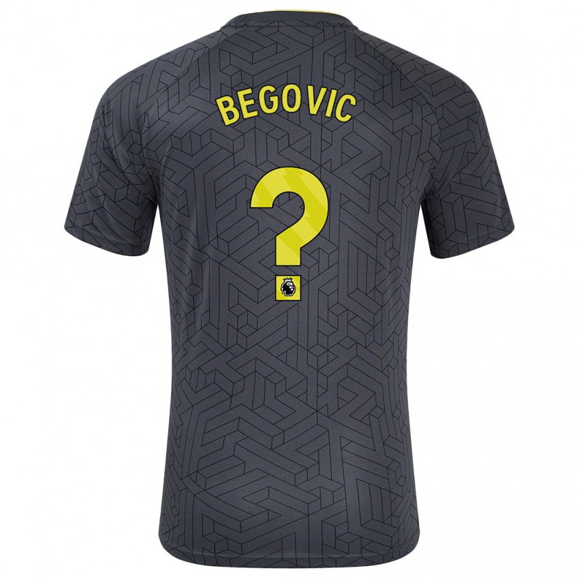 Kandiny Niño Camiseta Asmir Begovic #0 Negro Amarillo 2ª Equipación 2024/25 La Camisa Chile