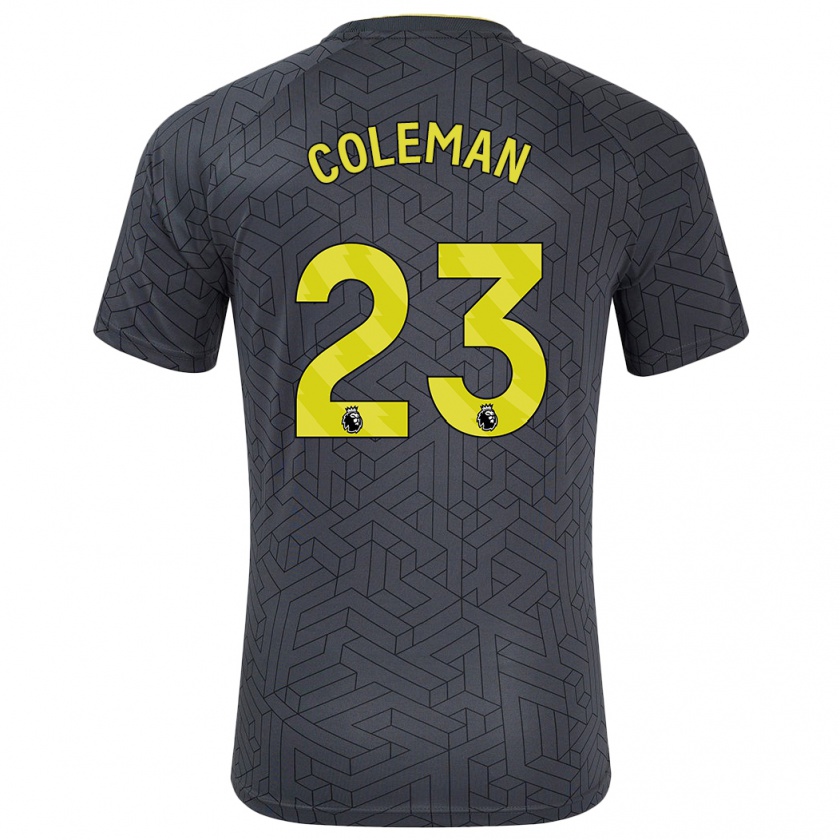 Kandiny Niño Camiseta Séamus Coleman #23 Negro Amarillo 2ª Equipación 2024/25 La Camisa Chile