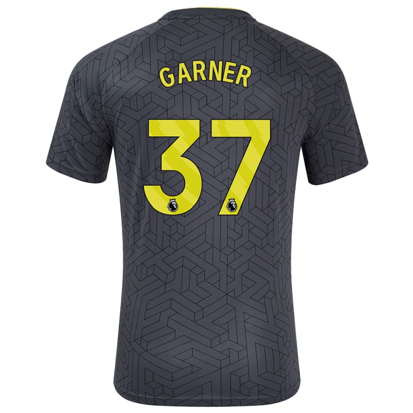 Kandiny Niño Camiseta James Garner #37 Negro Amarillo 2ª Equipación 2024/25 La Camisa Chile