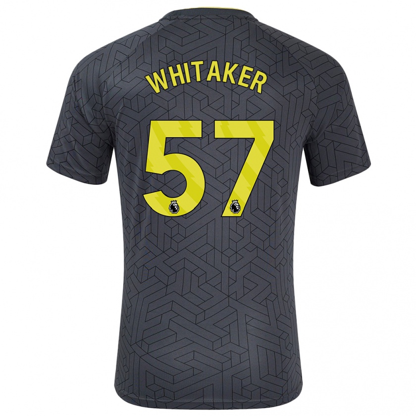 Kandiny Niño Camiseta Charlie Whitaker #57 Negro Amarillo 2ª Equipación 2024/25 La Camisa Chile